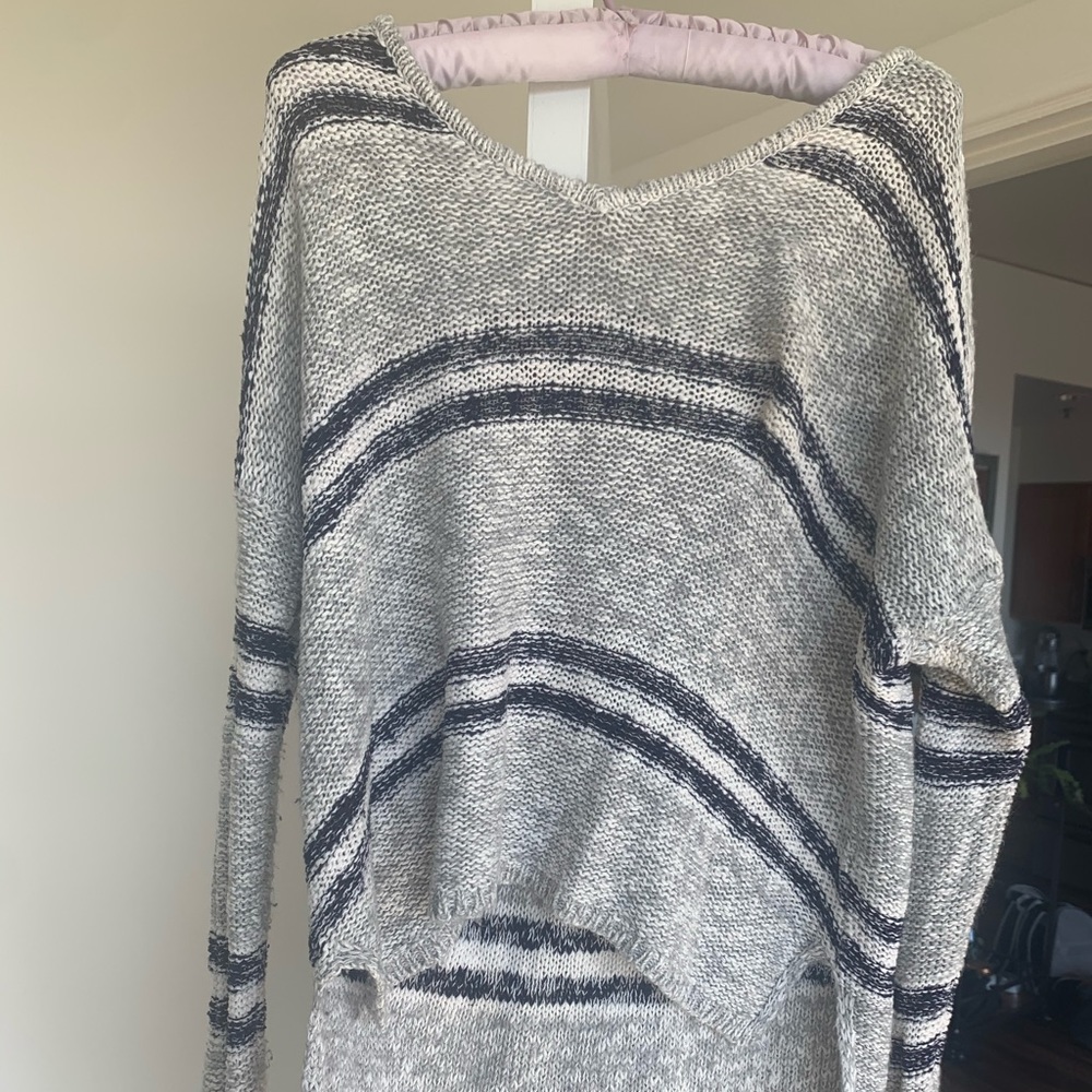 Cropped striped sweater